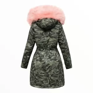 Doudoune militaire fausse fourrure femme