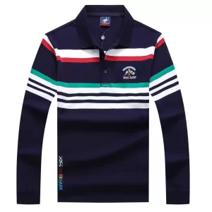 Polo rayé à manches